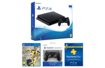 PS4 Slim 1TB Console, FIFA 17, DualShock 4. 1 Year PSN Sub PS4 Slim 1TB Console, FIFA 17, DualShock 4. 1 Year PSN Sub